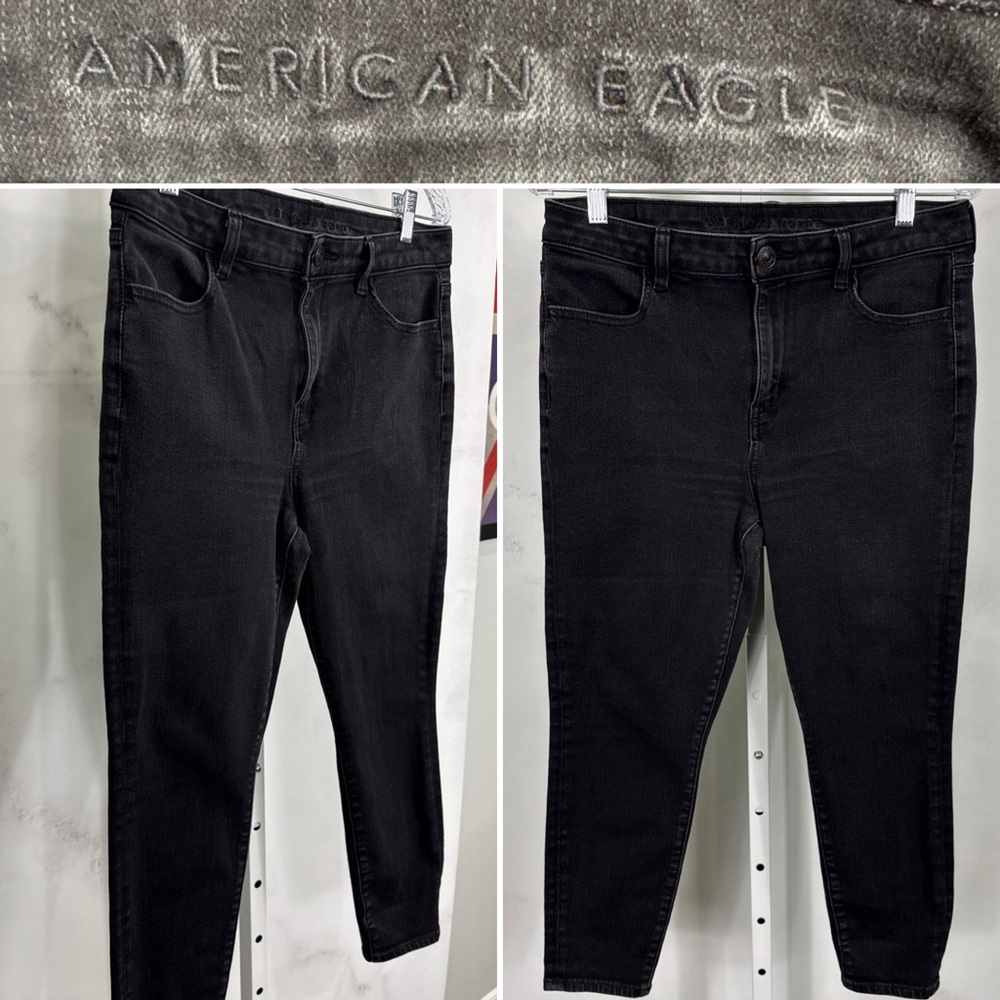 American Eagle Women’s Hi Rise Jegging Stretch Black Jeans Size 10 XShort